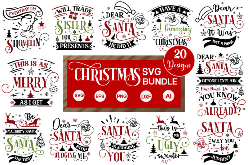Christmas T-Shirt Bundle, Christmas SVG Design, Santa Svg, santa stop here svg, Christmas SVG Bundle, Winter svg, Santa SV