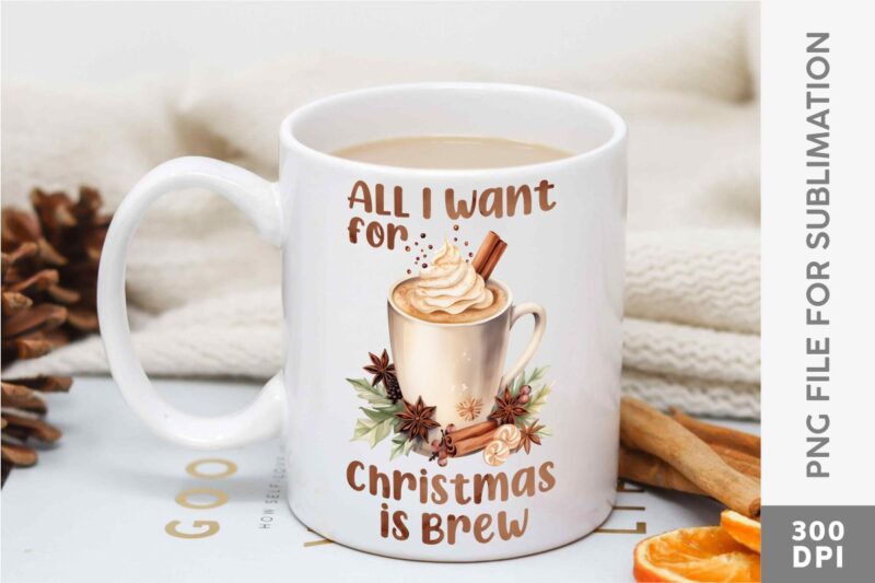 Christmas Coffee Late Sublimation Designs PNG Bundle