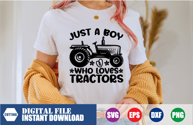 Just a Boy who loves Tractors T-shirt, Boy who loves Tractors, Tractors shirts, Farmer, Boy, Love, Tractors, Farmer Boy, funny Shirt, tshirt
