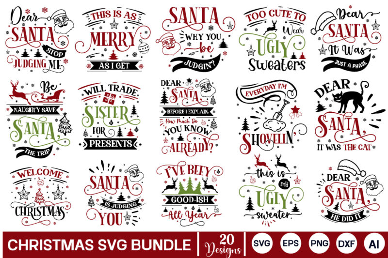 Christmas T-Shirt Bundle, Christmas SVG Design, Santa Svg, santa stop here svg, Christmas SVG Bundle, Winter svg, Santa SV