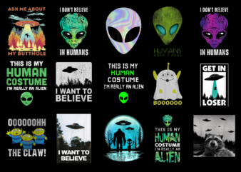 15 Alien Shirt Designs Bundle For Commercial Use Part 1, Alien T-shirt, Alien png file, Alien digital file, Alien gift, Alien download, Alien design AMZ