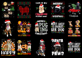 15 Christmas Dog Shirt Designs Bundle For Commercial Use Part 1, Christmas Dog T-shirt, Christmas Dog png file, Christmas Dog digital file, Christmas Dog gift, Christmas Dog download, Christmas Dog design AMZ