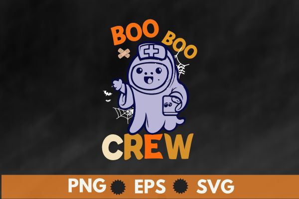 Boo Boo Crew Cute Ghost Halloween Nurse T-Shirt t design vector