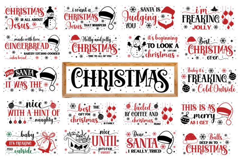 Christmas Sign Svg Bundle, Christmas Farmhouse Svg Bundle