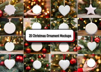20 Christmas Ornament Mockup Bundle