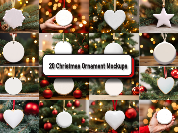 20 christmas ornament mockup bundle