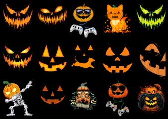 15 Halloween Jack O’ Lantern Shirt Designs Bundle For Commercial Use Part 1, Halloween Jack O’ Lantern T-shirt, Halloween Jack O’ Lantern png file, Halloween Jack O’ Lantern digital file,