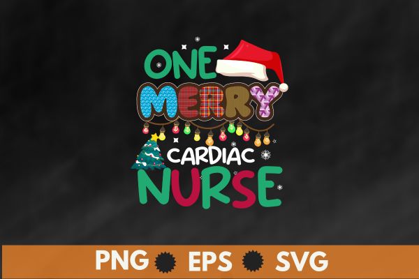 One Merry cardiac nurse Christmas T-Shirt design vector nurse christmas, christmas day nurse shirt