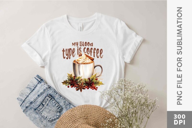 Christmas Coffee Late Sublimation Designs PNG Bundle