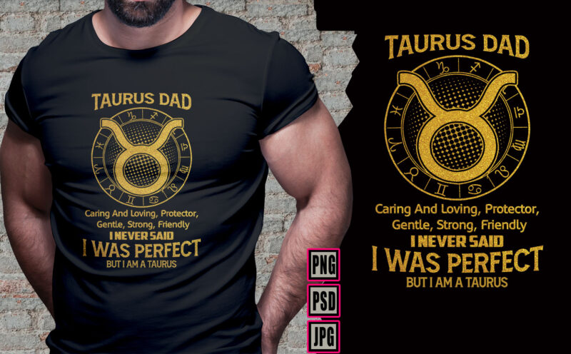 12 zodiac signs Dad golden color PART# 21 tshirt design bundles