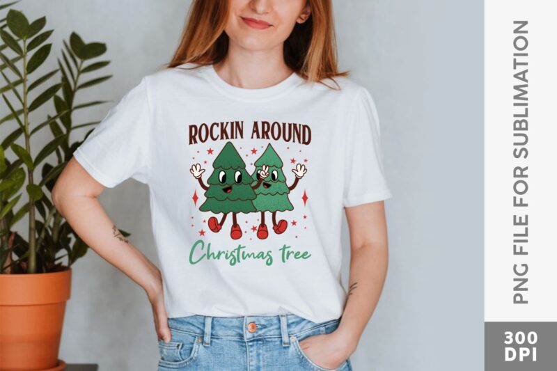 Retro Christmas Vintage T-shirt Designs Sublimation Bundle, Retro X-mas Designs for T-shirt
