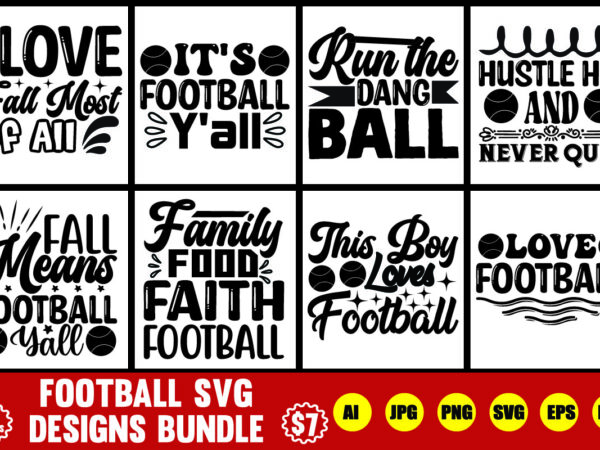 Football svg designs bundle