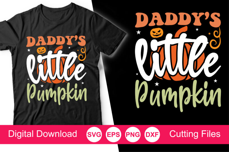 Daddy’s Little Pumpkin Svg, Fall Cut File, Toddler Halloween Design, Kid’s Thanksgiving Quote, Baby Saying, dxf eps png, Silhouette & Cricut