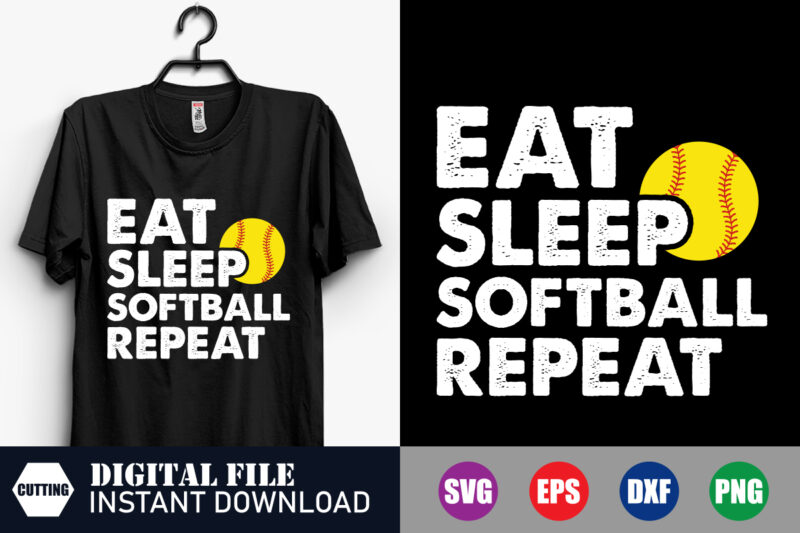 Eat Sleep Baseball Repeat T-shirt Design, Baseball Svg, Funny Shirts, Softball Svg