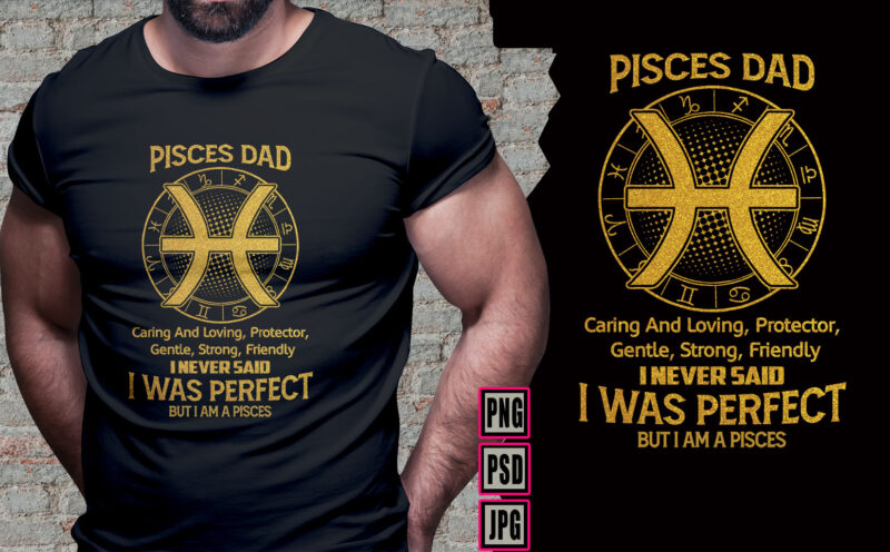 12 zodiac signs Dad golden color PART# 21 tshirt design bundles