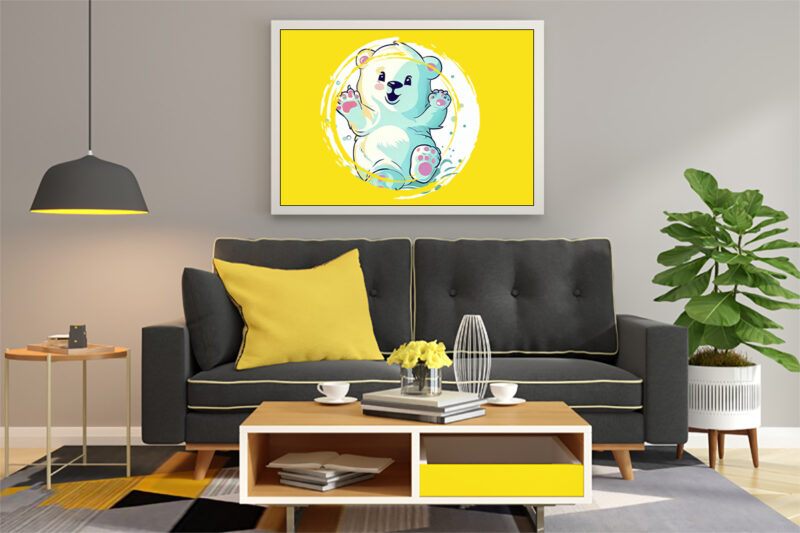 Cute Baby Bear Illustration for POD Clipart Design is Also perfect for any project: Art prints, t-shirts, logo, packaging, stationery, merchandise, website, book cover, invitations, and more