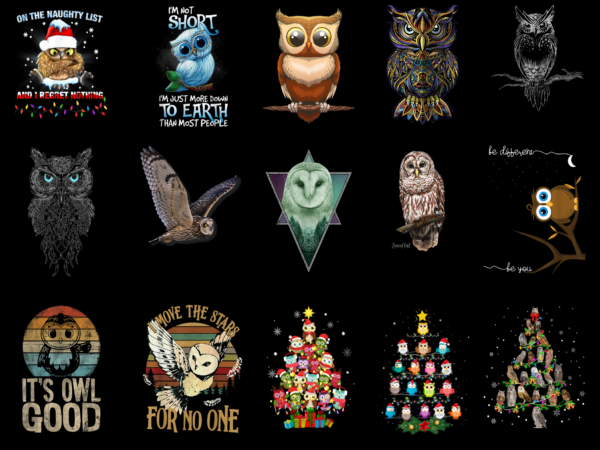 15 owl shirt designs bundle for commercial use part 4, owl t-shirt, owl png file, owl digital file, owl gift, owl download, owl design amz