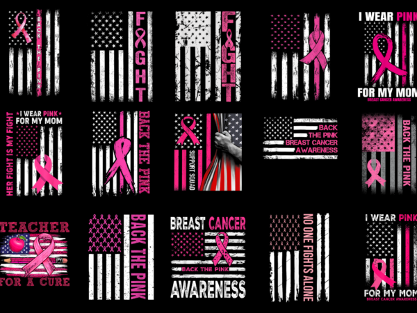 15 breast cancer awareness flag shirt designs bundle for commercial use part 2, breast cancer awareness flag t-shirt, breast cancer awareness flag png file, breast cancer awareness flag digital file,