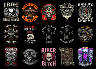 15 Biker Skull Shirt Designs Bundle For Commercial Use Part 2, Biker Skull T-shirt, Biker Skull png file, Biker Skull digital file, Biker Skull gift, Biker Skull download, Biker Skull design AMZ