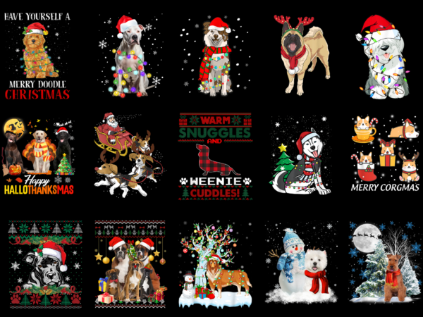 15 christmas dog shirt designs bundle for commercial use part 2, christmas dog t-shirt, christmas dog png file, christmas dog digital file, christmas dog gift, christmas dog download, christmas dog design amz