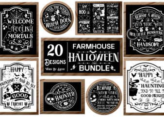 Farmhouse Halloween Porch Signs T-Shirt Bundle halloween svg, halloween svg bundle, farmhouse halloween svg, farmhouse halloween svg bundle,