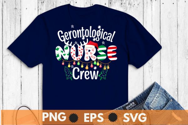 One Merry gerontological nurse Christmas T-Shirt design vector nurse christmas, christmas day nurse shirt, Santa, Xmas