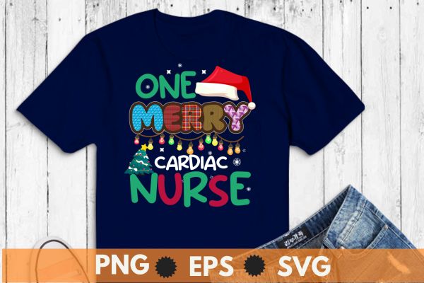 One Merry cardiac nurse Christmas T-Shirt design vector nurse christmas, christmas day nurse shirt