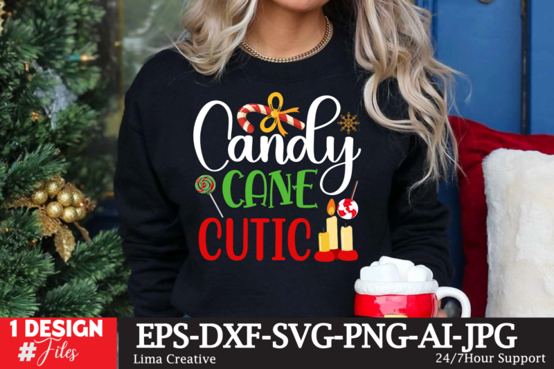 Candy Cane Cutic T-shirt Design, Winter SVG Bundle, Christmas Svg, Winter svg, Santa svg, Christmas Quote svg, Funny Quotes Svg, Snowman SVG, Holiday SVG, Winter Quote Svg Christmas SVG Bundle,
