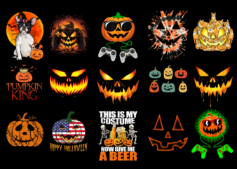 15 Halloween Jack O’ Lantern Shirt Designs Bundle For Commercial Use Part 2, Halloween Jack O’ Lantern T-shirt, Halloween Jack O’ Lantern png file, Halloween Jack O’ Lantern digital file,