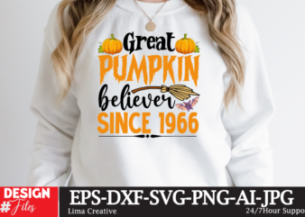 Great Pupmkin Believe Since 1966 T-shirt Design,Halloween bundle svg, Halloween Vector, Witch svg, Ghost svg, Halloween shirt svg, Pumpkin svg, Sarcastic svg, Cricut, Silhouette png MEGA HALLOWEEN BUNDLE 2, 130