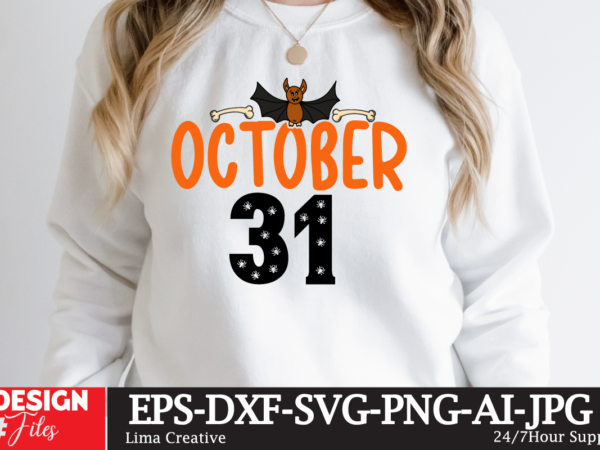 October 31 t-shirt design,halloween bundle svg, halloween vector, witch svg, ghost svg, halloween shirt svg, pumpkin svg, sarcastic svg, cricut, silhouette png mega halloween bundle 2, 130 designs, heather roberts
