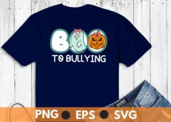 To Bullying boo ghost T-Shirt design vector , support kindness, promote anti bullying awareness, choose kindness courage inclusion, cute dude, Unity Day shirt, Wear Orange shirt, Anti Bullying,