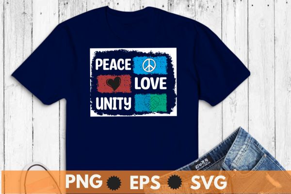 Peace Love Unity Orange Anti Bullying Unity Day Kids T-Shirt design vector , support kindness, promote anti bullying awareness, choose kindness courage inclusion, cute dude, Unity Day shirt, Wear Orange