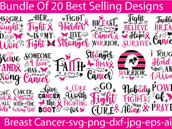 Breast cancer t-shirt bundle ,cancer svg bundle,fight cancer,breast cancer awareness svg cut file , breast cancer awareness tshirt design, 20 mental health vector t-shirt best sell bundle design,mental health svg