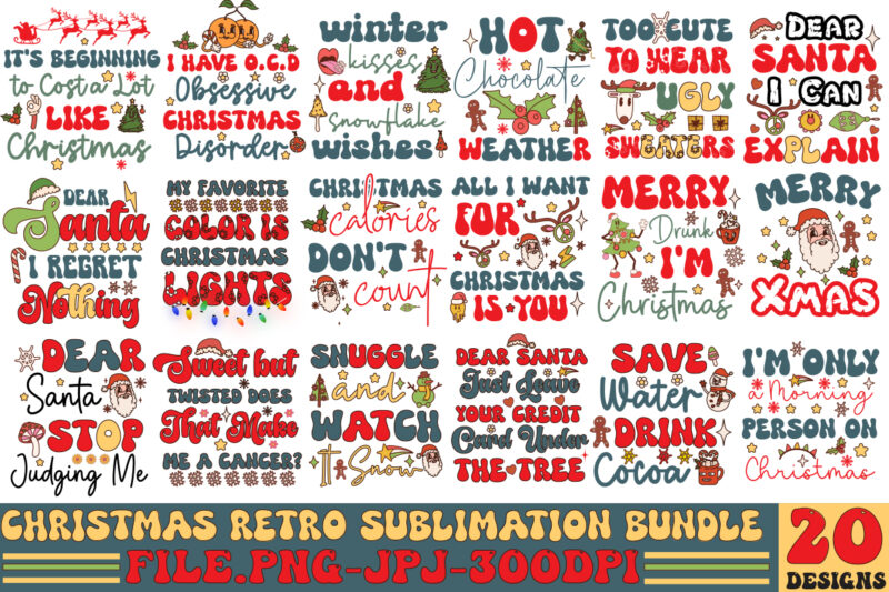 Christmas Retro Designs Bundle,Retro Christmas Bundle, Christmas Sublimation Bundle Christmas Bundle, Festive Af Christmas Junkie Christmas ,Christmas Sublimation Retro Christmas Christmas, Clipart Christmas Png Holiday Sublimation Sublimation Design Heat Transfer