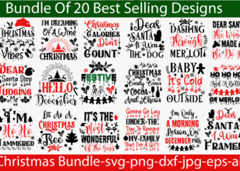 Christmas T-Shirt Bundle , On sell Designs, Big Sell Designs,Christmas Vector T-Shirt Design
