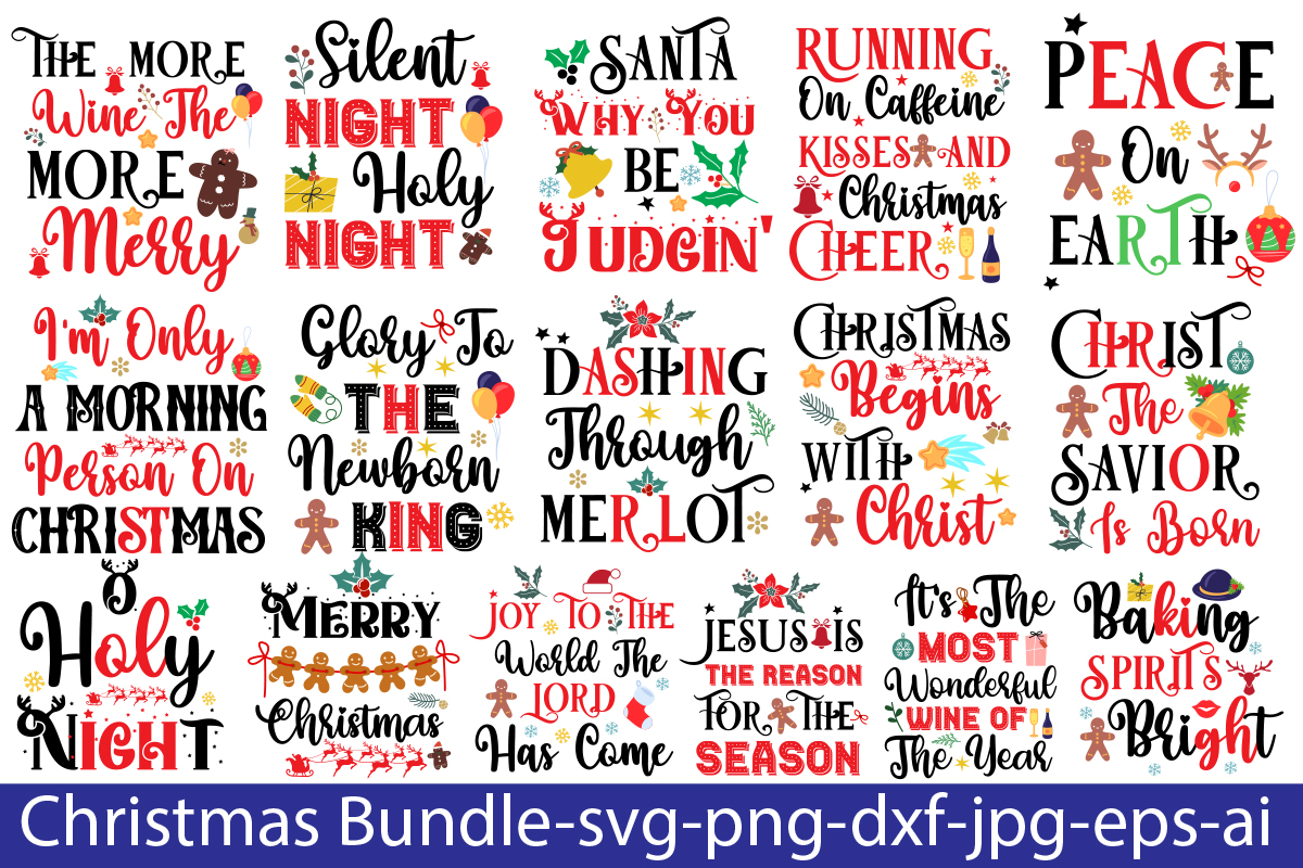 Christmas T-Shirt Bundle , 20 Designs ,On sell Designs, Big Sell