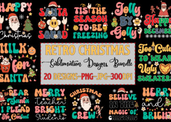 Christmas Retro Designs Bundle, 20 Designs Retro Christmas Bundle, Christmas Sublimation Bundle Christmas Bundle, Festive Af Christmas Junkie Christmas ,Christmas Sublimation Retro Christmas Christmas, Clipart Christmas Png Holiday Sublimation Sublimation