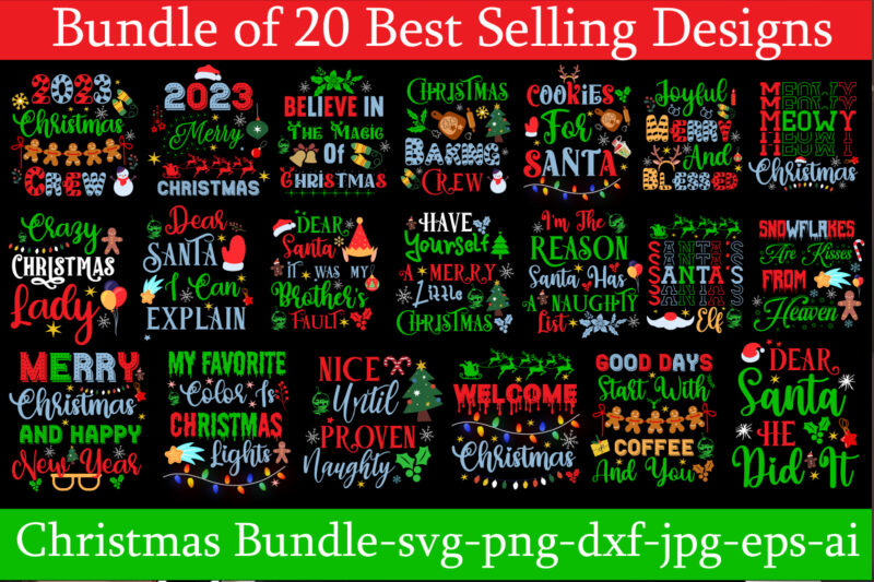 Christmas T-Shirt Bundle , On sell Designs, Big Sell Designs,Christmas Vector T-Shirt Design , Santa Vector T-Shirt Design , Christmas Sublimation Bundle , Christmas SVG Mega Bundle , 220 Christmas