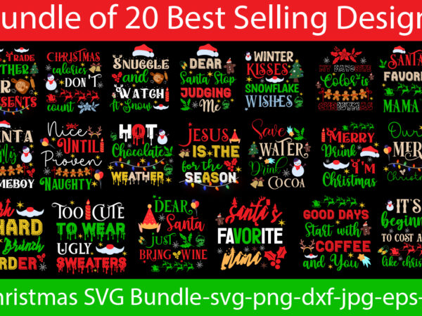 Christmas t-shirt designs bundle, 20 designs,on sell designs,christmas designs bundle,christmas svg design, christmas tree bundle, christmas