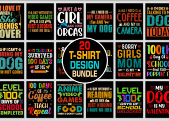 20 T-Shirt Design Bundle 1