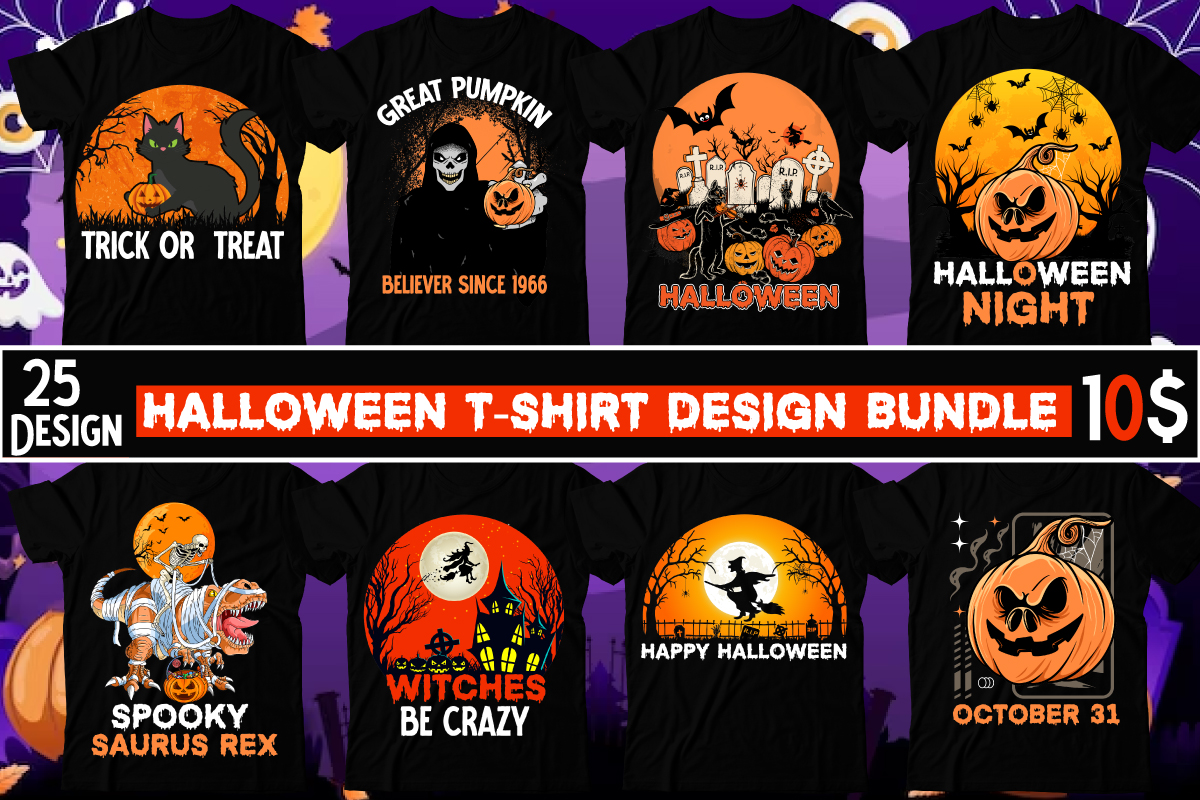 Halloween TShirt Design Bundle,Halloween TShirt Design, Eat Drink And