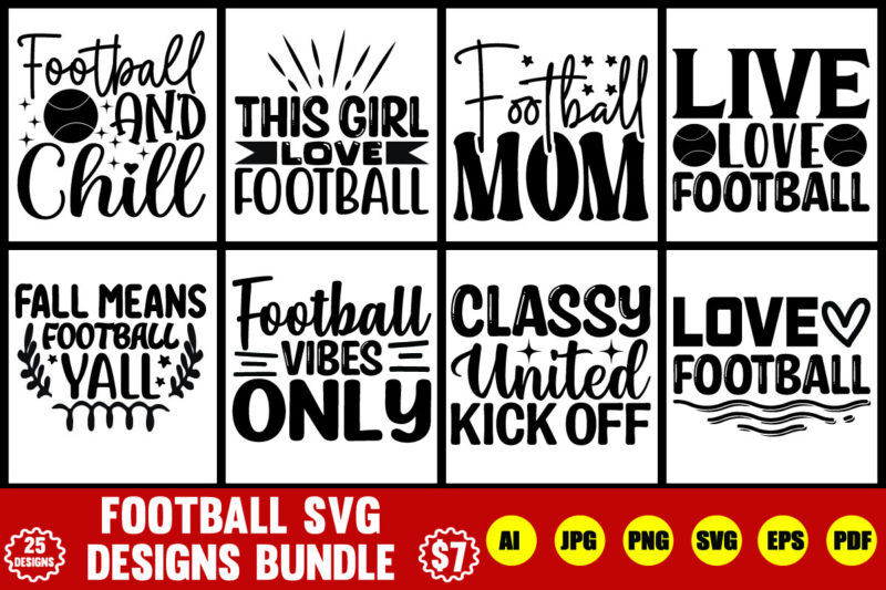 football svg designs bundle