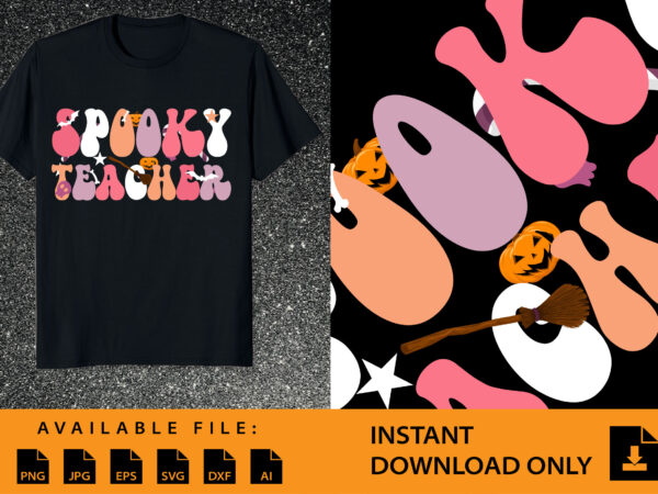 Spooky teacher halloween shirt design