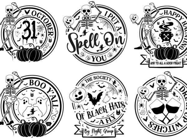 Halloween round signs t-shirt bundle, halloween svg, halloween svg bundle, farmhouse halloween svg, farmhouse halloween svg bundle, old farm