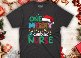 One Merry cardiac nurse Christmas T-Shirt design vector nurse christmas, christmas day nurse shirt