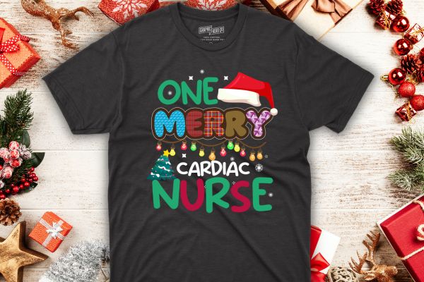 One merry cardiac nurse christmas t-shirt design vector nurse christmas, christmas day nurse shirt