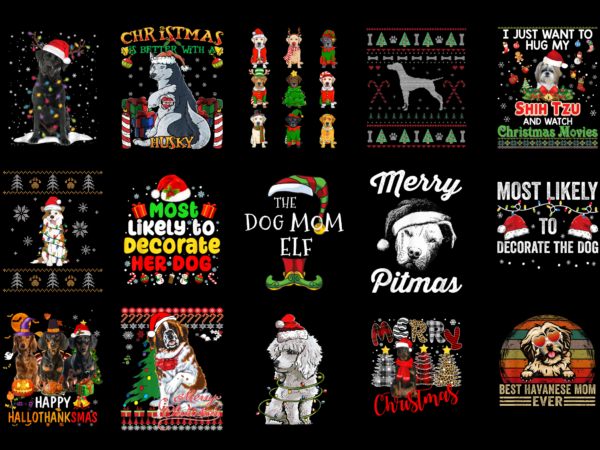 15 christmas dog shirt designs bundle for commercial use part 3, christmas dog t-shirt, christmas dog png file, christmas dog digital file, christmas dog gift, christmas dog download, christmas dog design amz