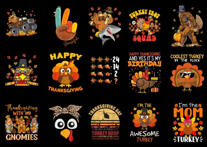 15 Thanksgiving Turkey Shirt Designs Bundle For Commercial Use Part 3, Thanksgiving Turkey T-shirt, Thanksgiving Turkey png file, Thanksgiving Turkey digital file, Thanksgiving Turkey gift, Thanksgiving Turkey download, Thanksgiving Turkey design AMZ