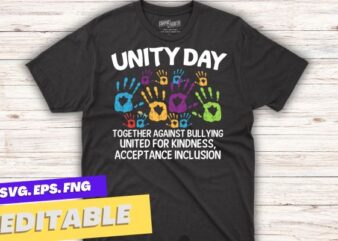 Together Against Bullying Orange Anti Bullying Unity Day Kid T-Shirt design vector , support kindness, promote anti bullying awareness, choose kindness courage inclusion, cute dude, Unity Day shirt, Wear Orange